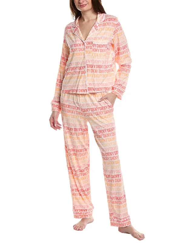 DKNY 2pc Notch Top & Pant Sleep Set