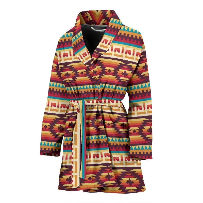 Aztec Native American Tribal Navajo Indians Print Women Long Robe