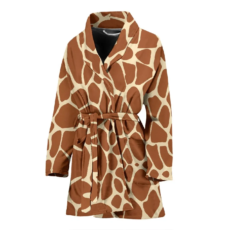 Giraffe Pattern Print Women Long Robe