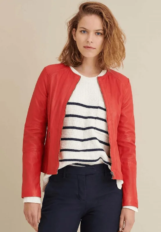 Women's Red Leather Jacket