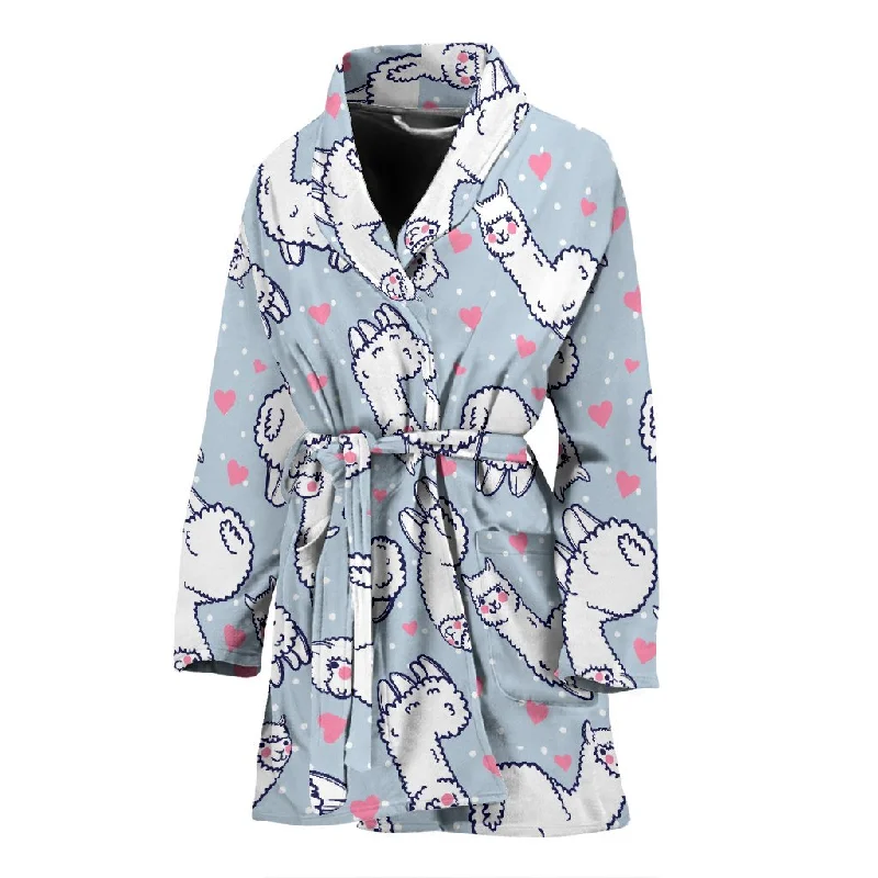 Llama Pattern Print Women Long Robe