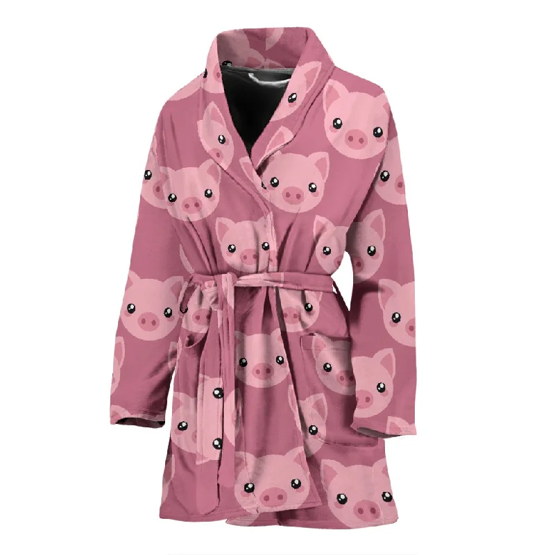 Pig Print Pattern Pattern Print Women Long Robe