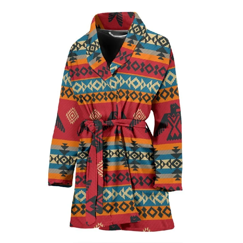 Tribal Navajo Native Indians American Aztec Print Women Long Robe