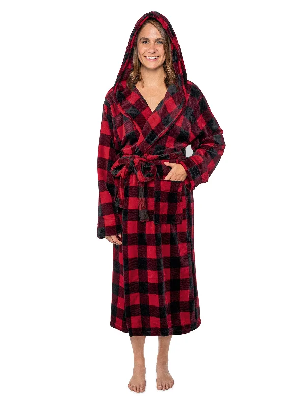 Women's Checkered Robe with Hood