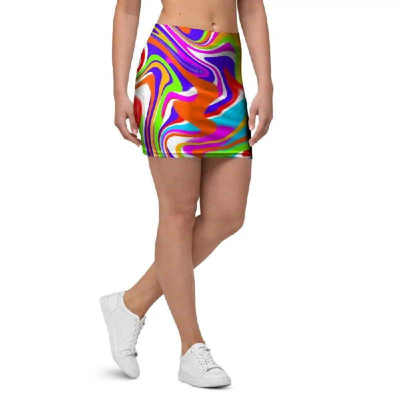 Colorful Abstract Mini Skirt