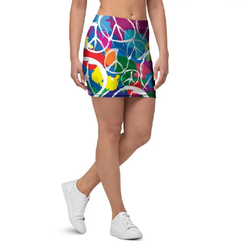 Colorful Hippie Mini Skirt