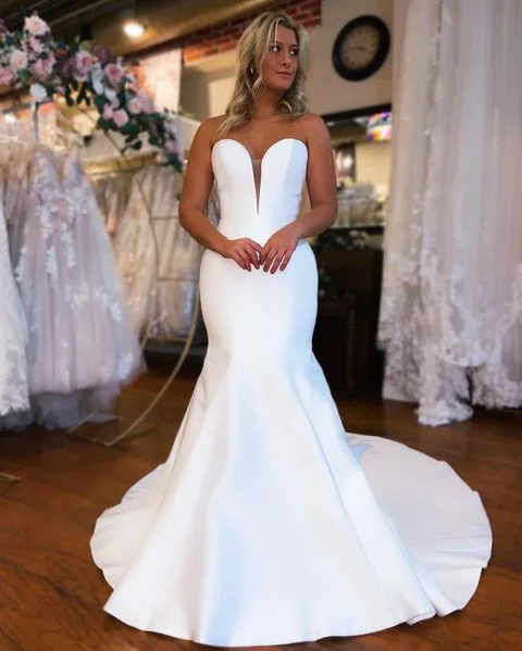 Simple Satin Wedding Dress ,Dresses For Wedding,Bridal  Gown,Bride Dress