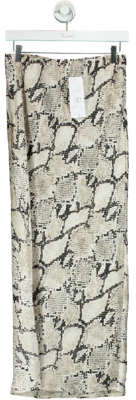 F&F Beige Snake Print Skirt UK 10