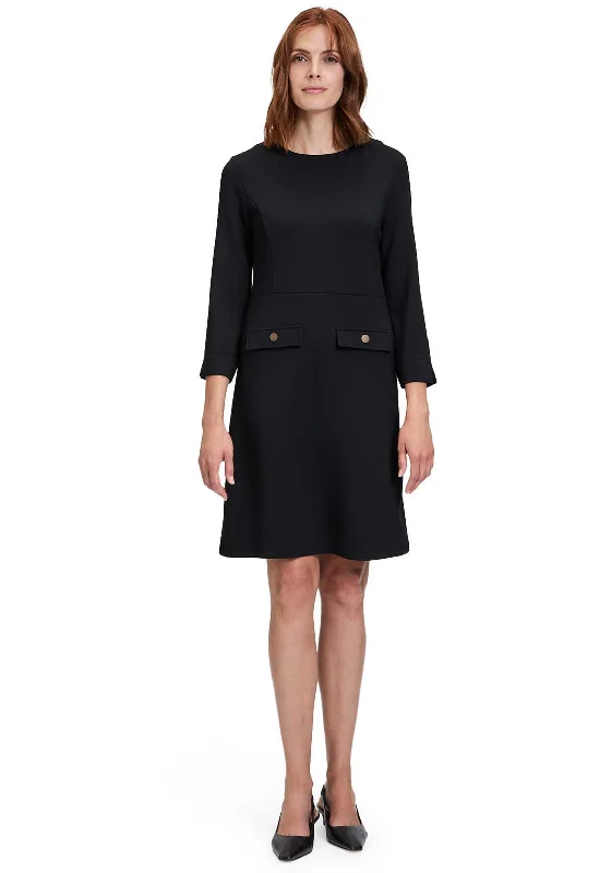 Betty Barclay Jersey Button Aline Dress, Black Long unclassified dresses