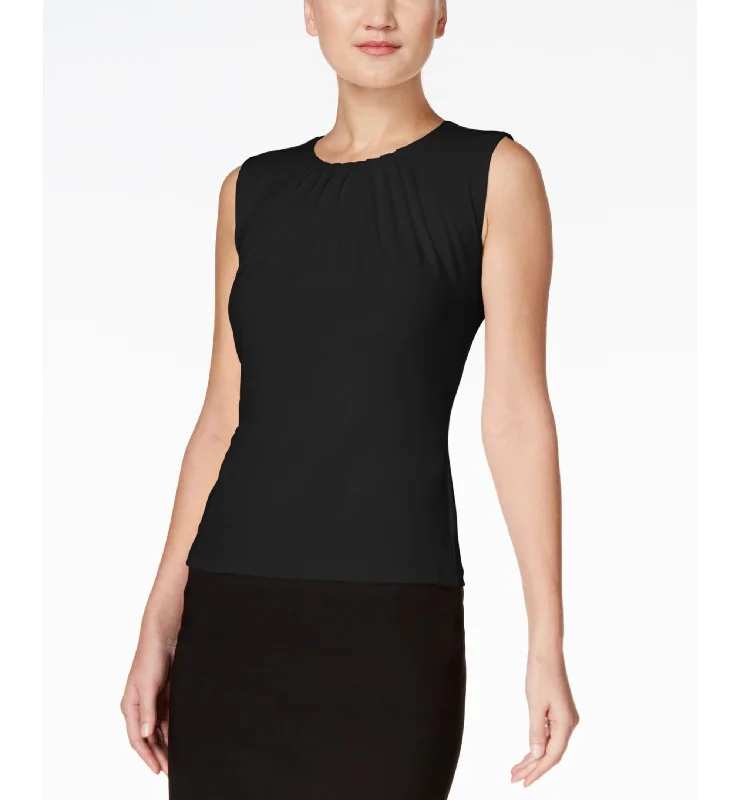 Calvin Klein Sleeveless Pleated Top Backless unclassified dresses