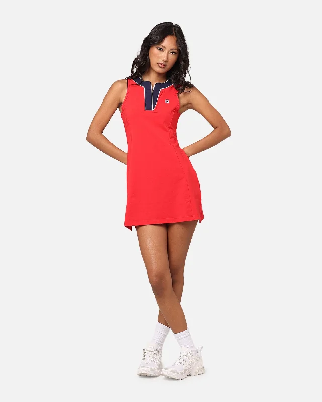 Fila Women's Erika Tape Neck Tennis Dress Fila Red/Fila Navy Graduation unclassified dresses