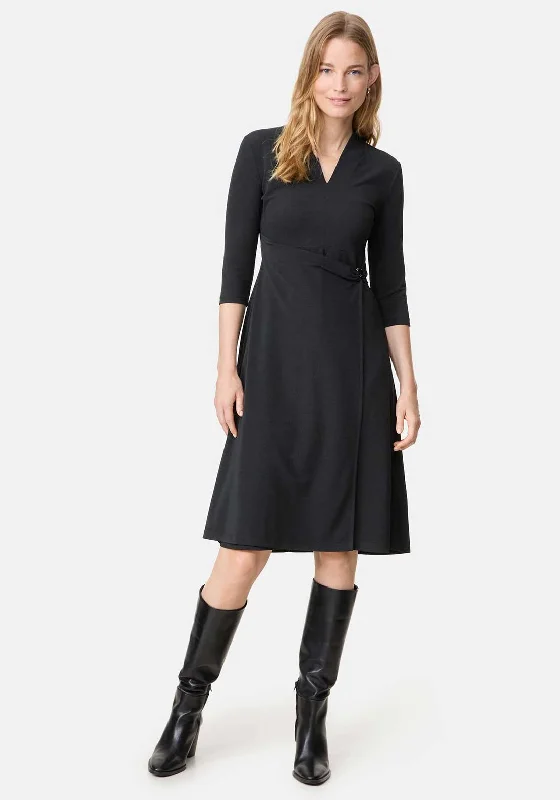 Gerry Weber Knitted A-Line Knee Length Dress, Black Elegant unclassified dresses