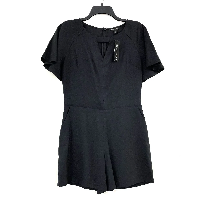 NWT Wmns BANANA REPUBLIC Black Flutter Sleeve Keyhole Romper w/ Pockets Sz 2 Club unclassified dresses