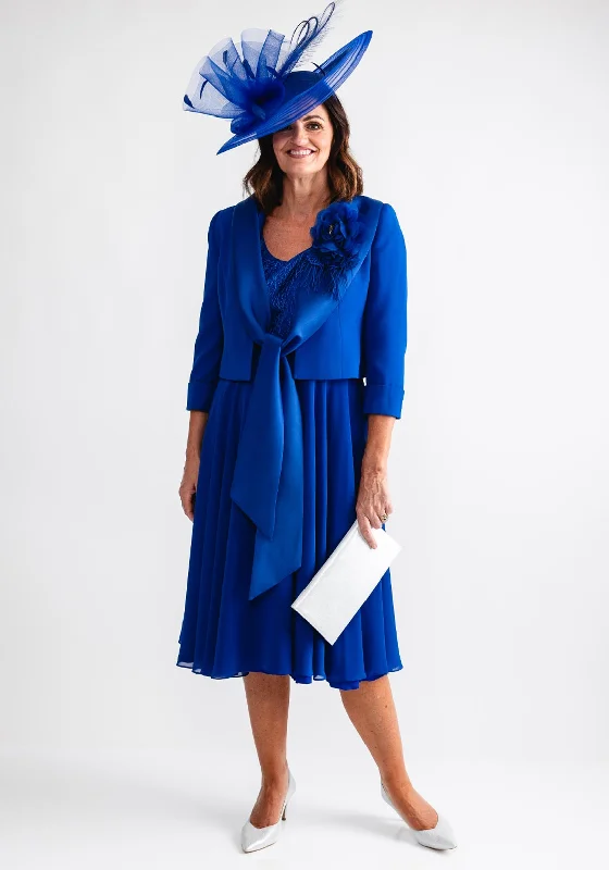 Ophelia Melita Chiffon Dress and Jacket, Royal Blue Luxury unclassified dresses