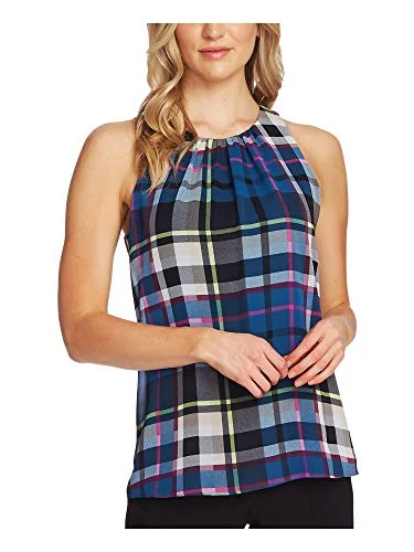 Plaid Sleeveless Blouse Club unclassified dresses