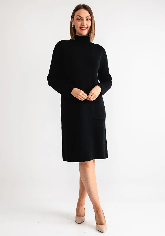 Serafina Collection High Neck Jumper Dress, Black Knitted unclassified dresses