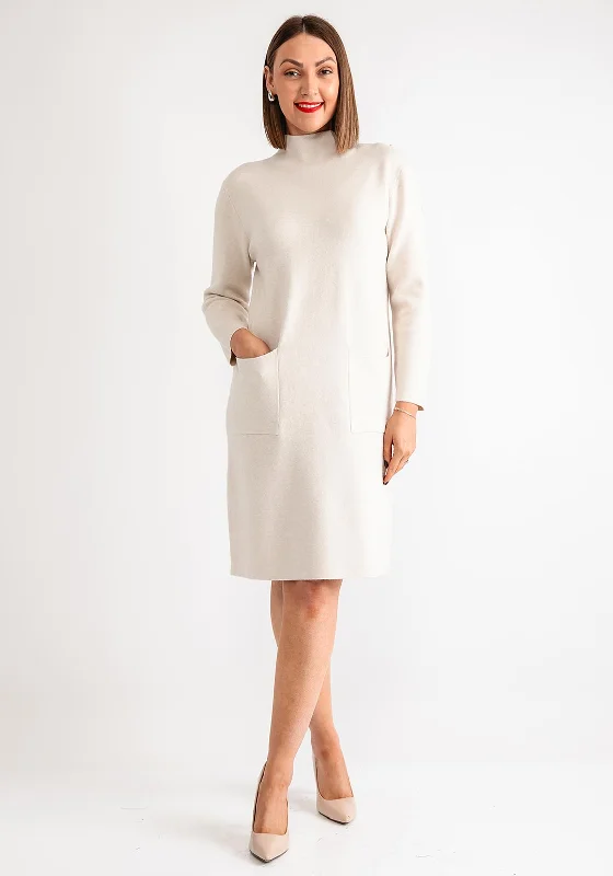 Serafina Collection High Neck Jumper Dress, Cream Embroidered unclassified dresses