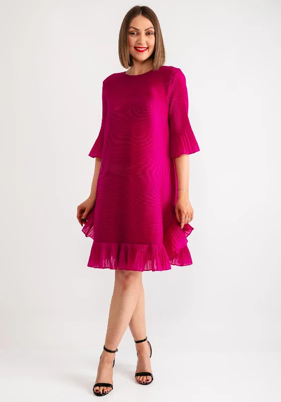 Thanny Ruffle Trim Shift Dress, Pink Beaded unclassified dresses