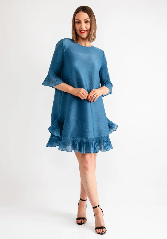 Thanny Ruffle Trim Shift Dress, Teal Pastel unclassified dresses