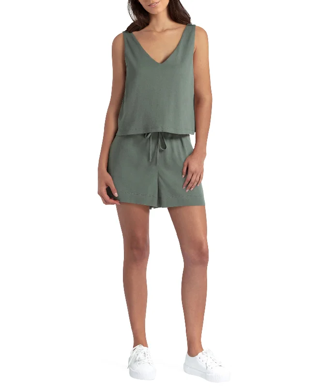 Womens Sleeveless V Neck Romper Budget-friendly unclassified dresses