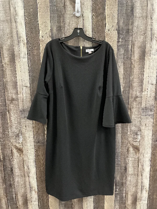 Dress Work By Calvin Klein In Black, Size: 2x Chiffon unclassified dresses