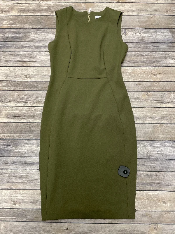 Dress Work By Calvin Klein In Green, Size: S Satin unclassified dresses