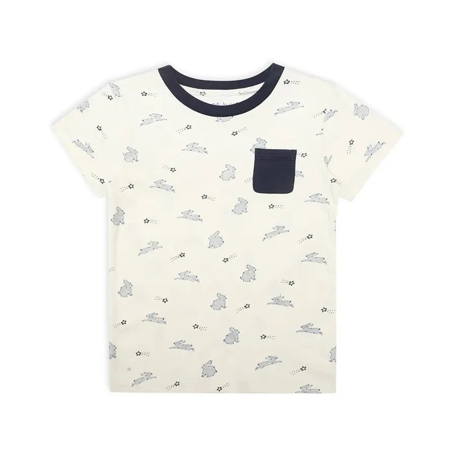 Baby Boy Rabbit Print Half Sleeve T-shirt