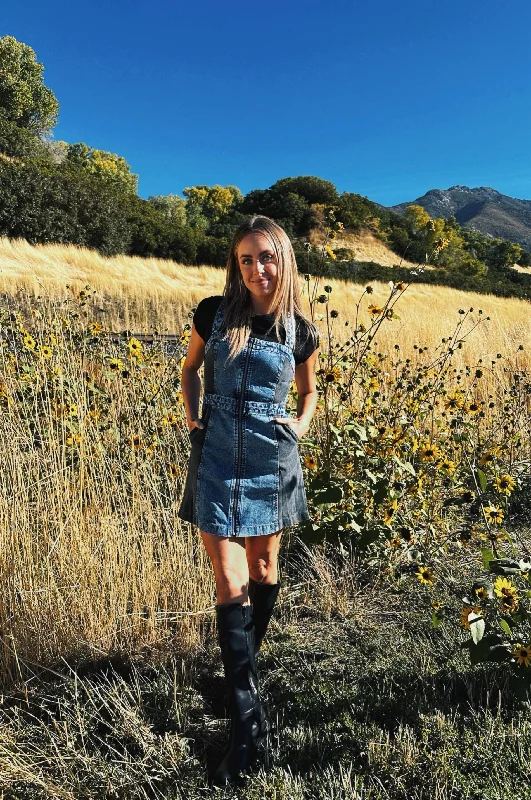 Vintage Zipper Denim Dress