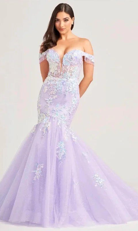 Ellie Wilde EW35219 - Off-Shoulder Sequin Embellished Prom Gown