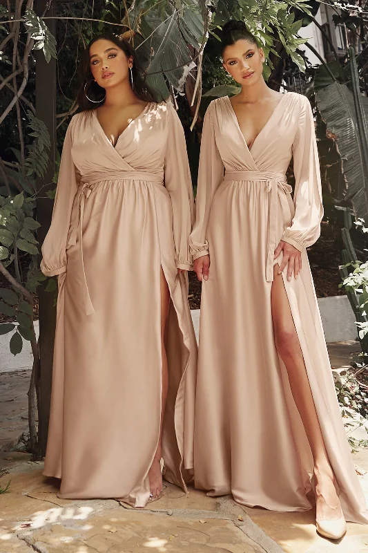 Cinderella Divine: Embrace Timeless Elegance with the 7475C Plus Size Satin Dress Plus Size Outfit