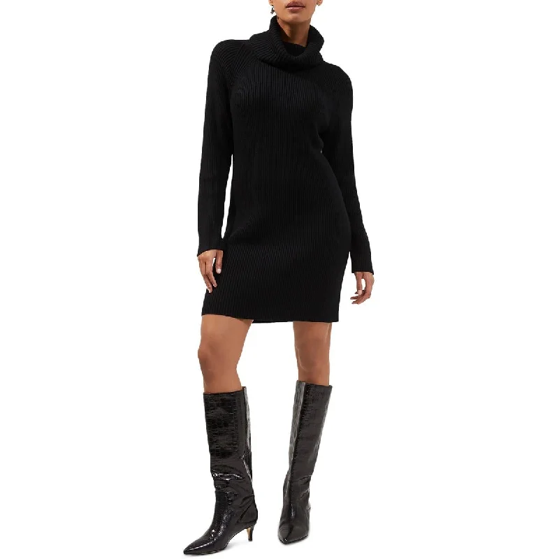 French Connection Womens Knit Turtleneck Sweaterdress