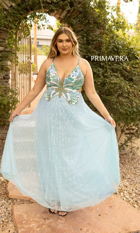 Plus Size Butterfly Prom Dress 14011 by Primavera Sexy Plus Dress